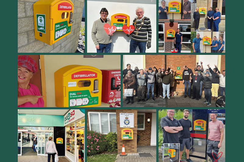 Photos of some of the 2000 AEDs installed across England.  Photos: London Hearts